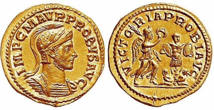 Probus aureus RIC 11v, Bastien 303.