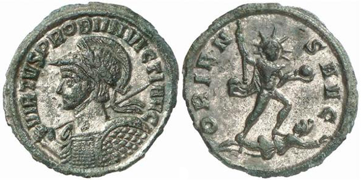Probus unlisted "denarius", neighbour
                  of RIC 309